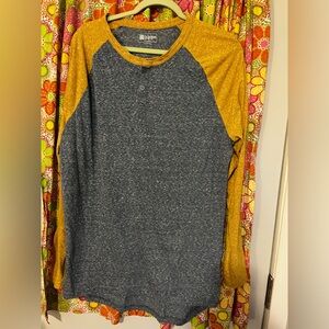 Lularoe Mark tagless bluegrey and mustard